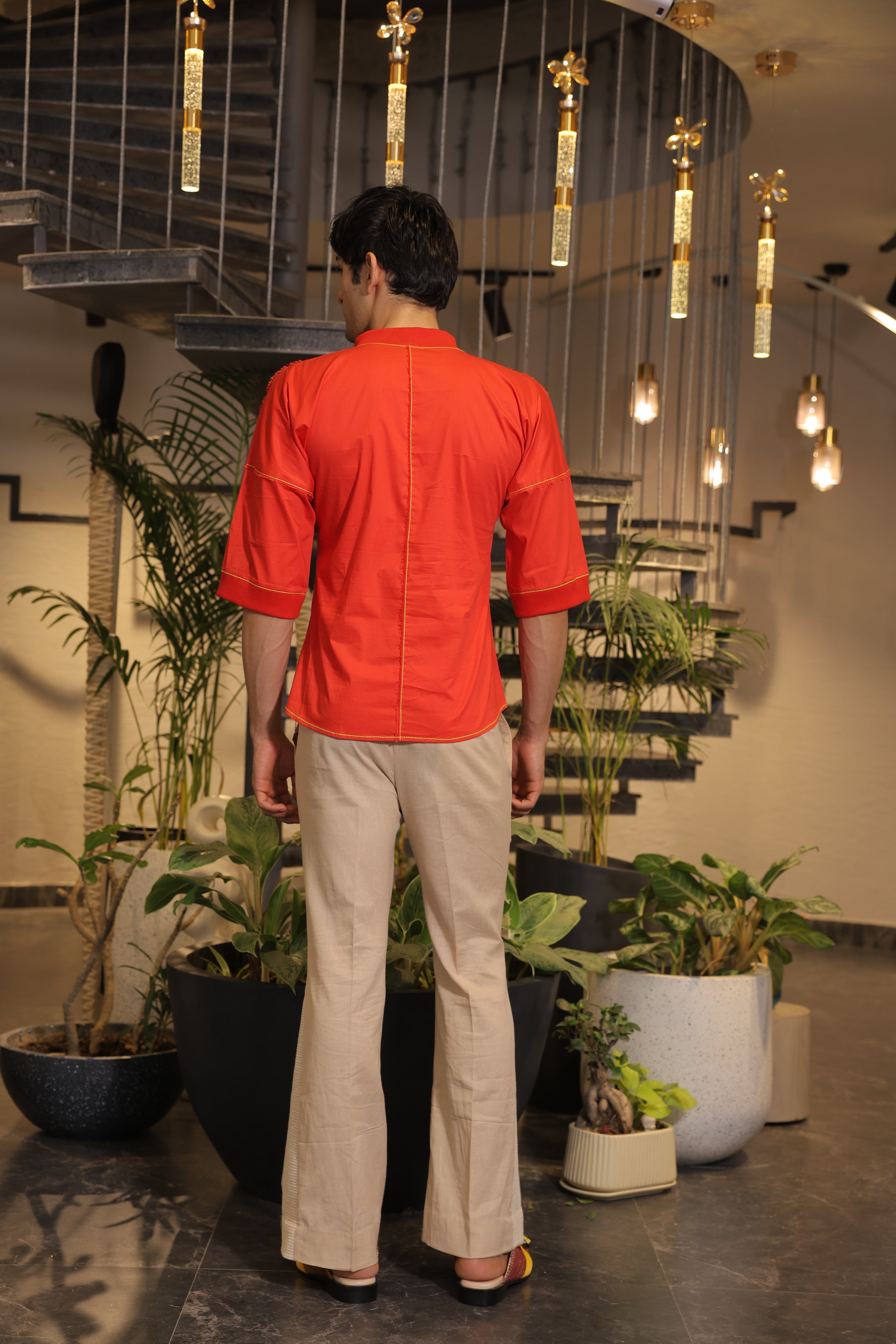 Red round neck T-shirt