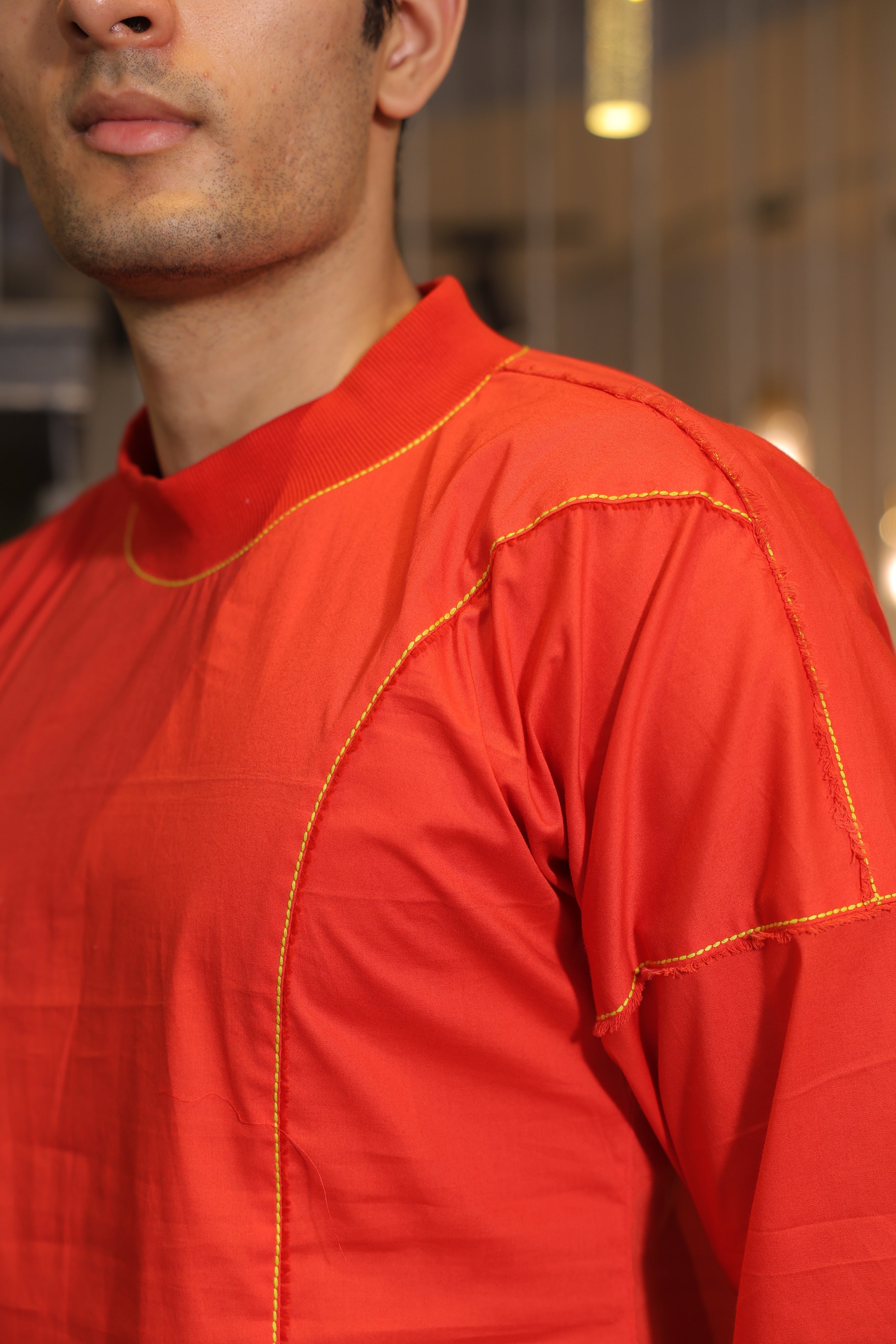 Red round neck T-shirt