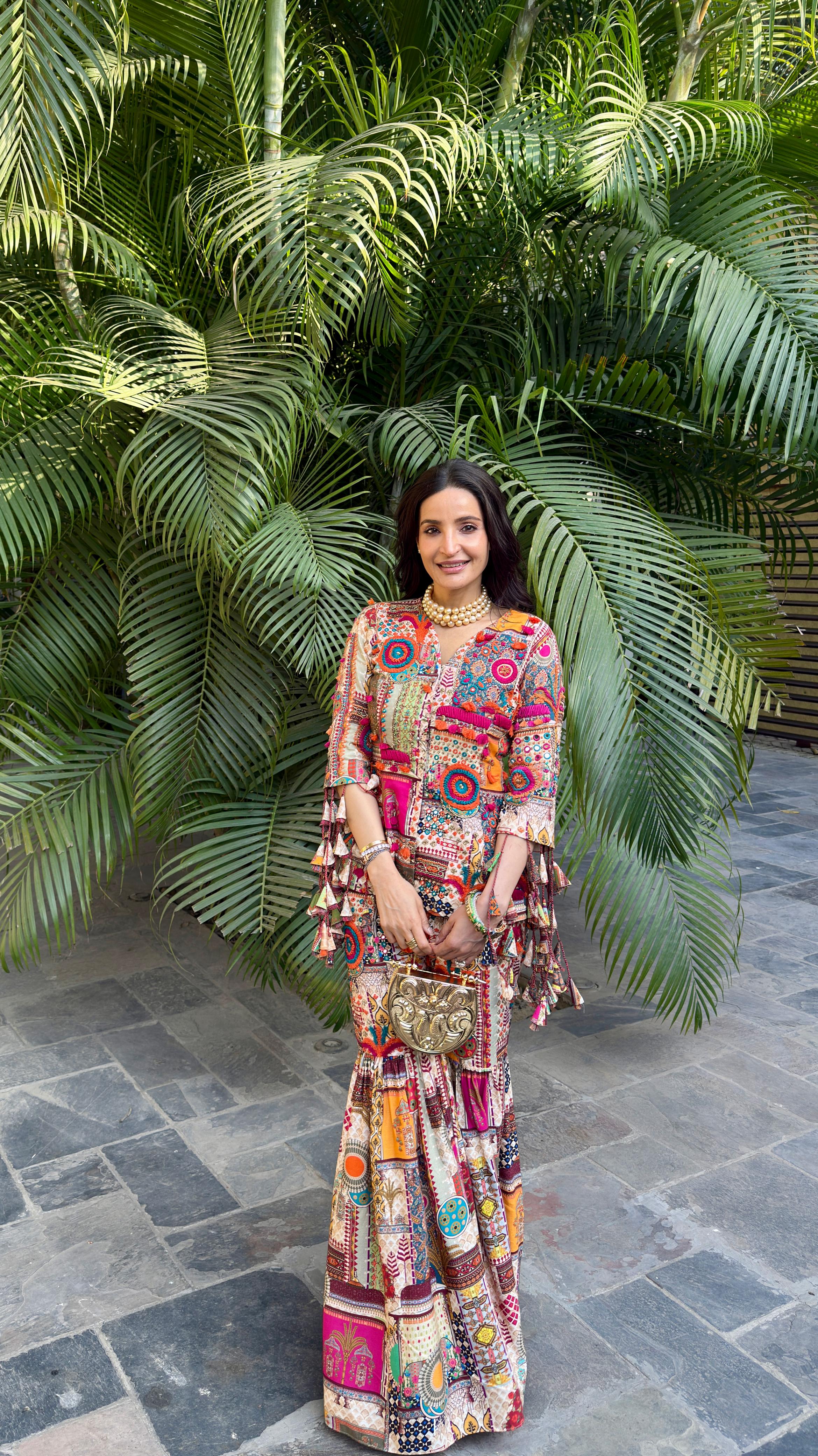 BODICE JACKET WITH Embroidered garara indowestern