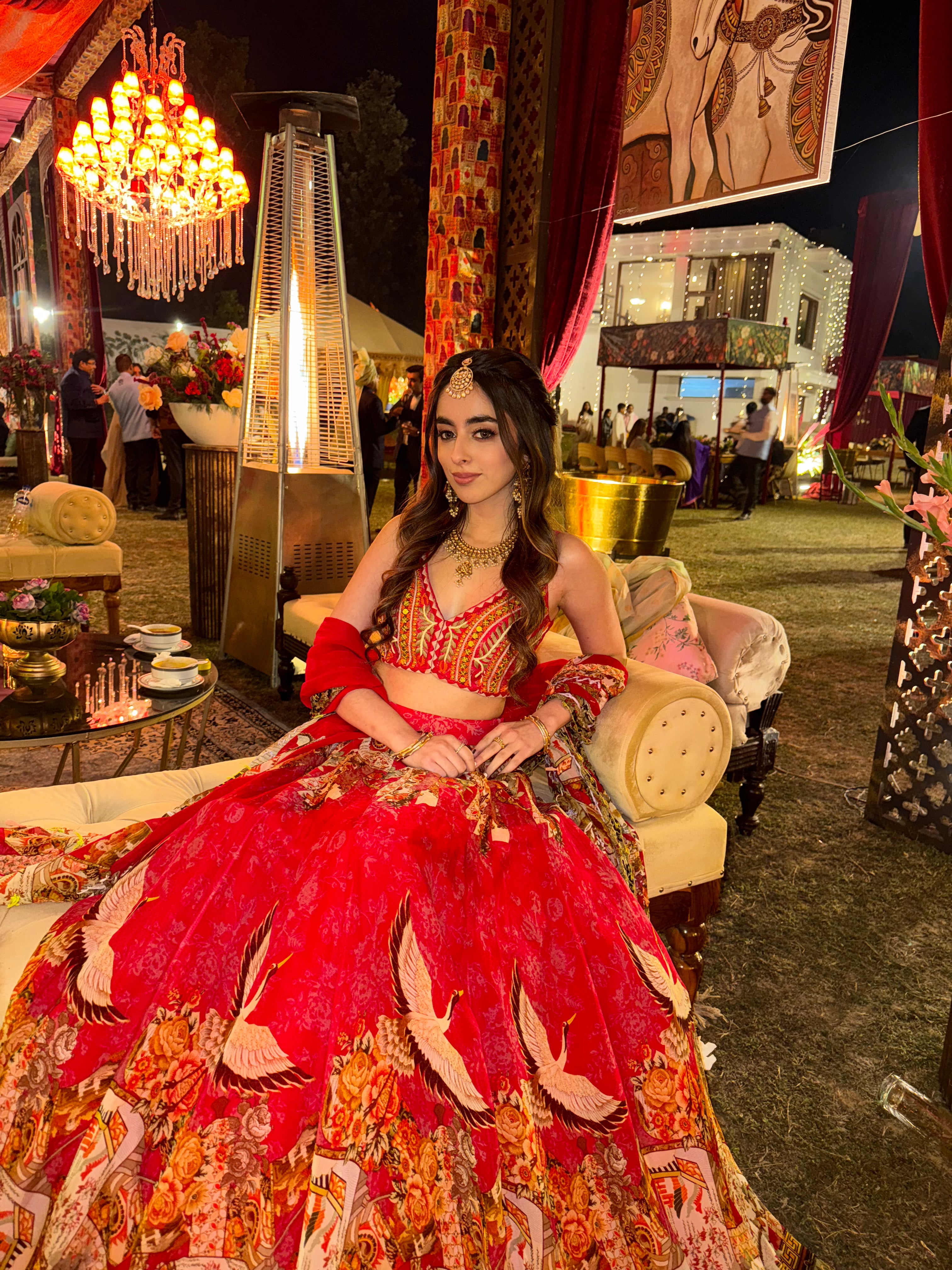 Red printed Swayam lehenga set