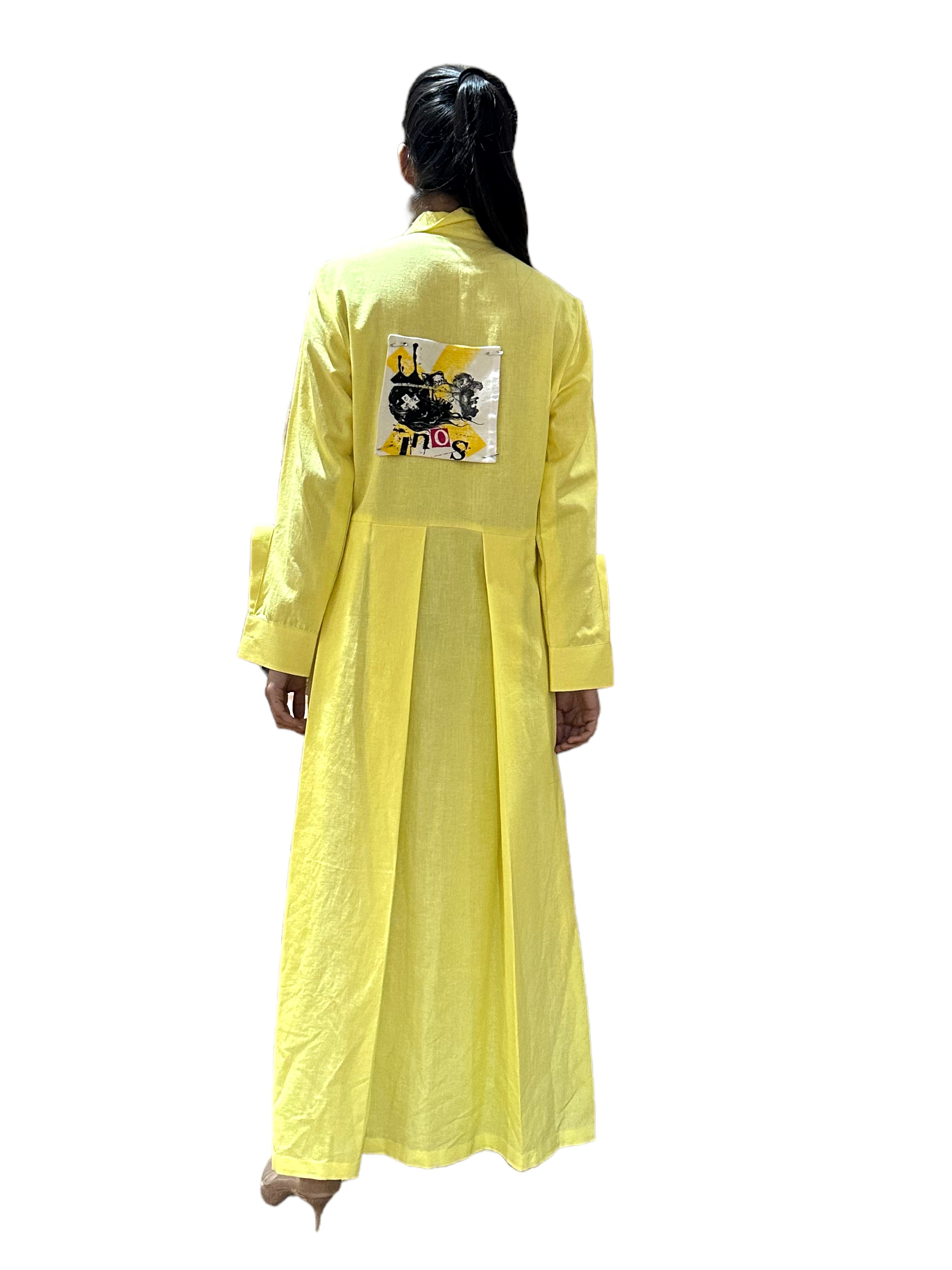 BUTTER YELLOW LONG SHIRT DRESS