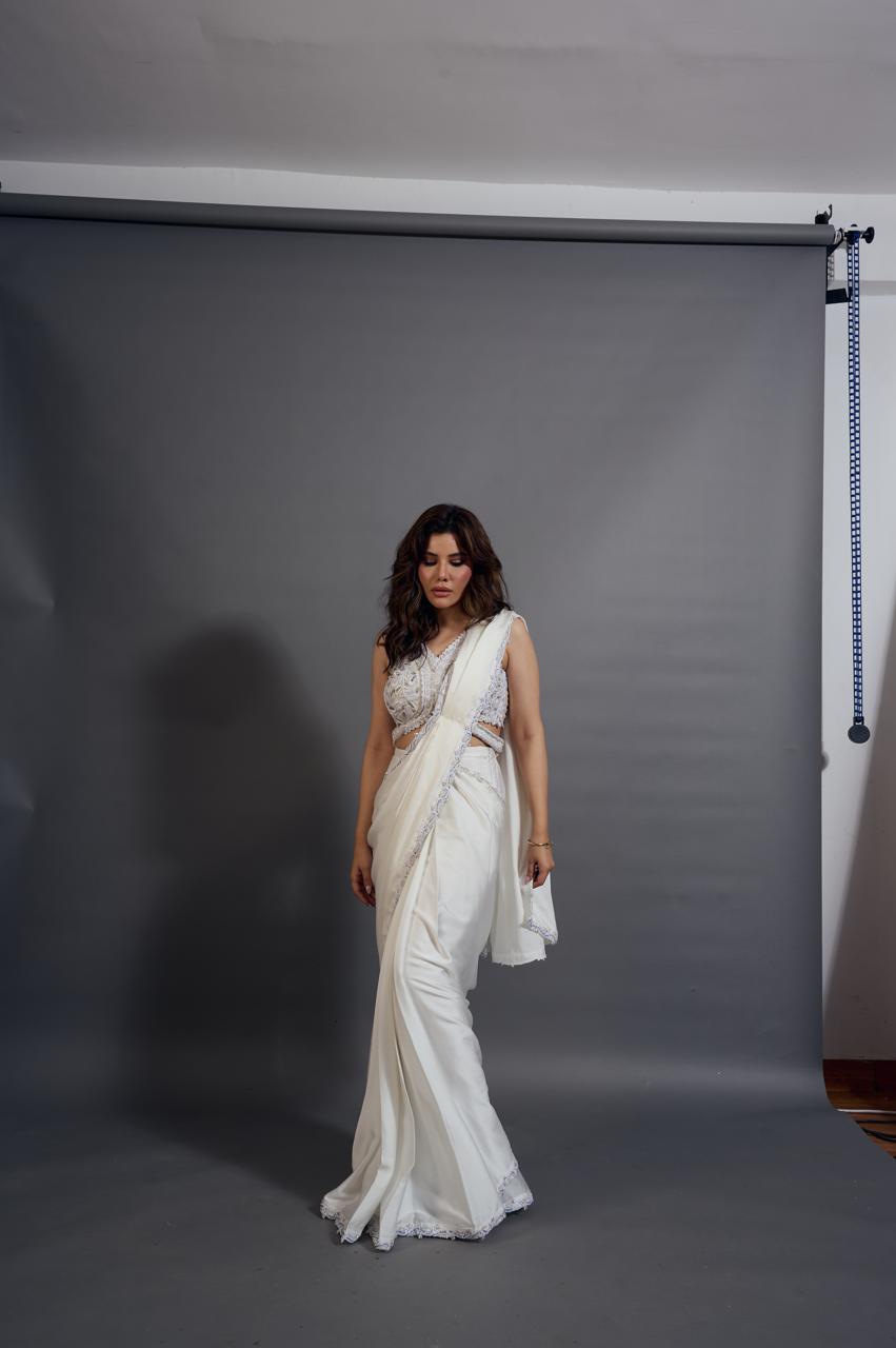 Rosni chopra in ANKUR J signature drape saree