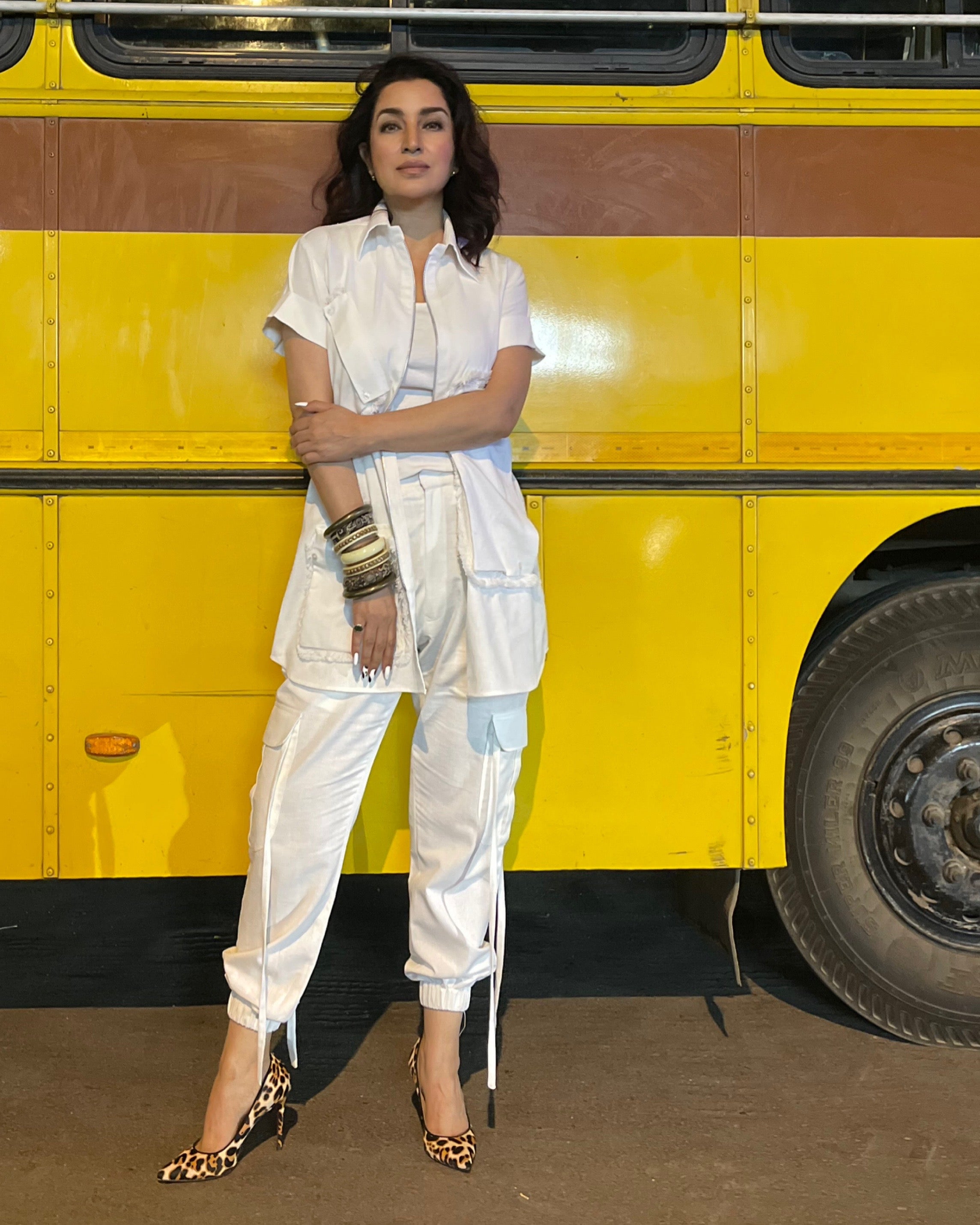 WHITE CO-ORD SET WITH JOGGERS PANTS
