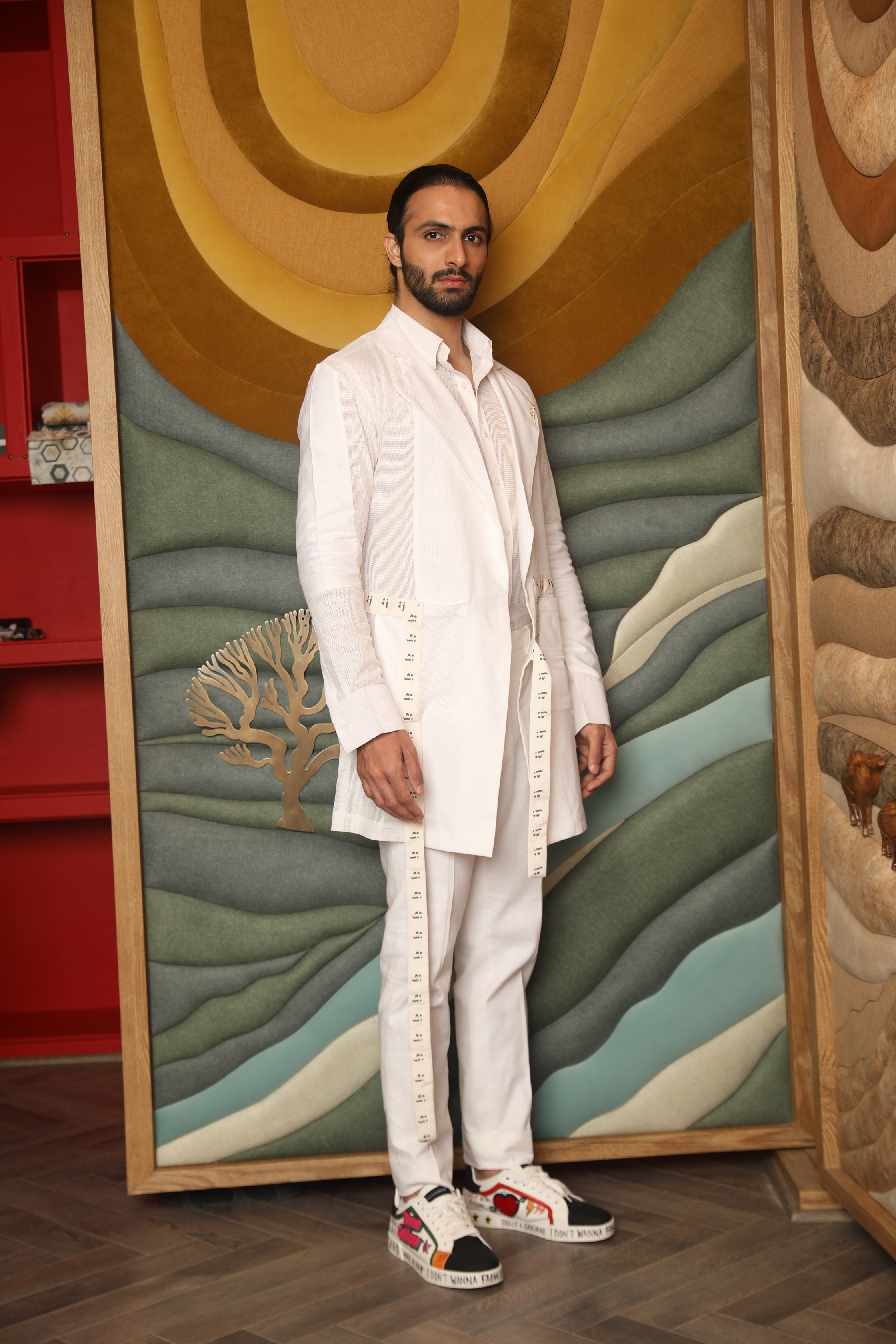 Overlay trench with Shirt and trouser