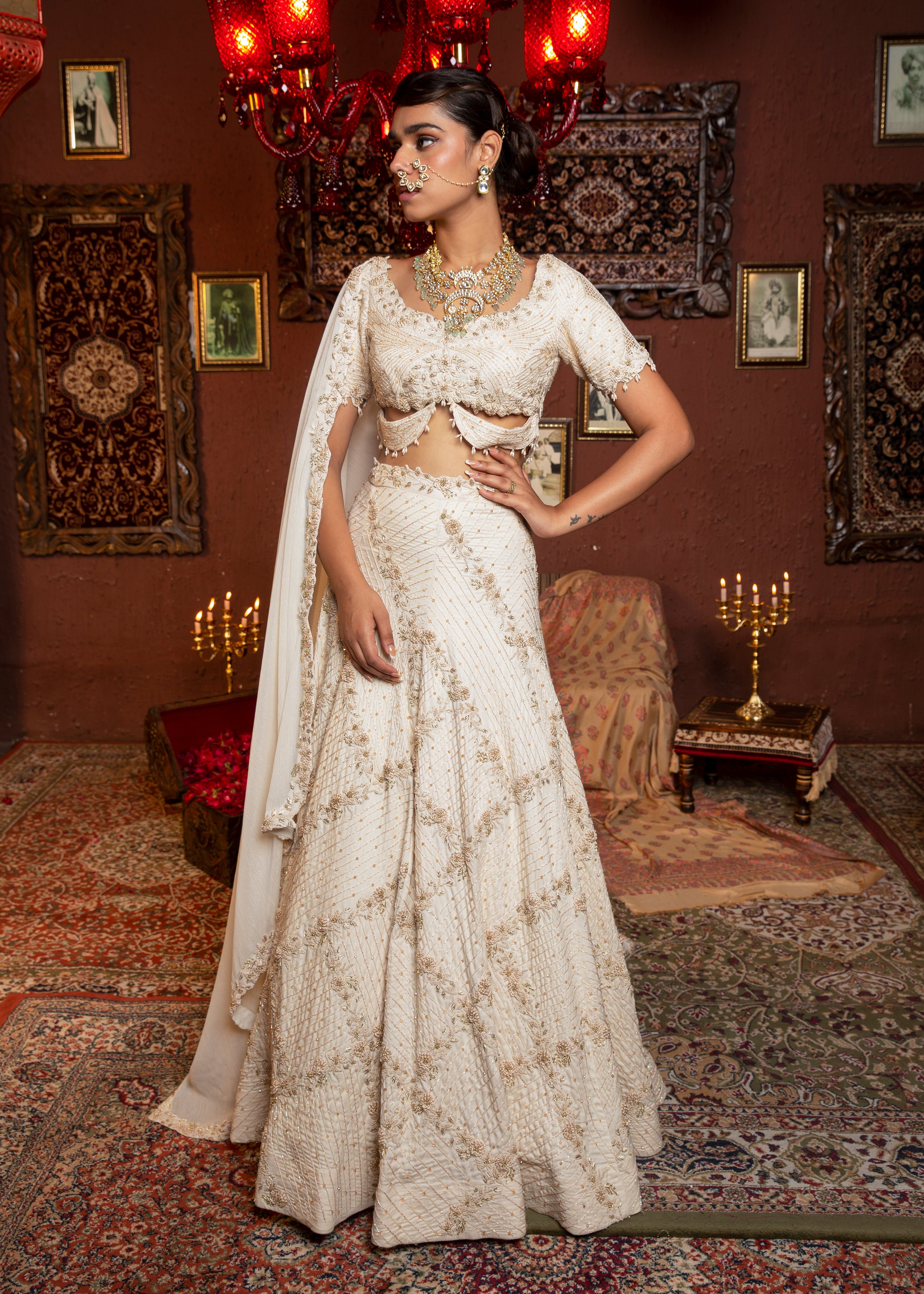 ALABASTER CREAM LEHENGA