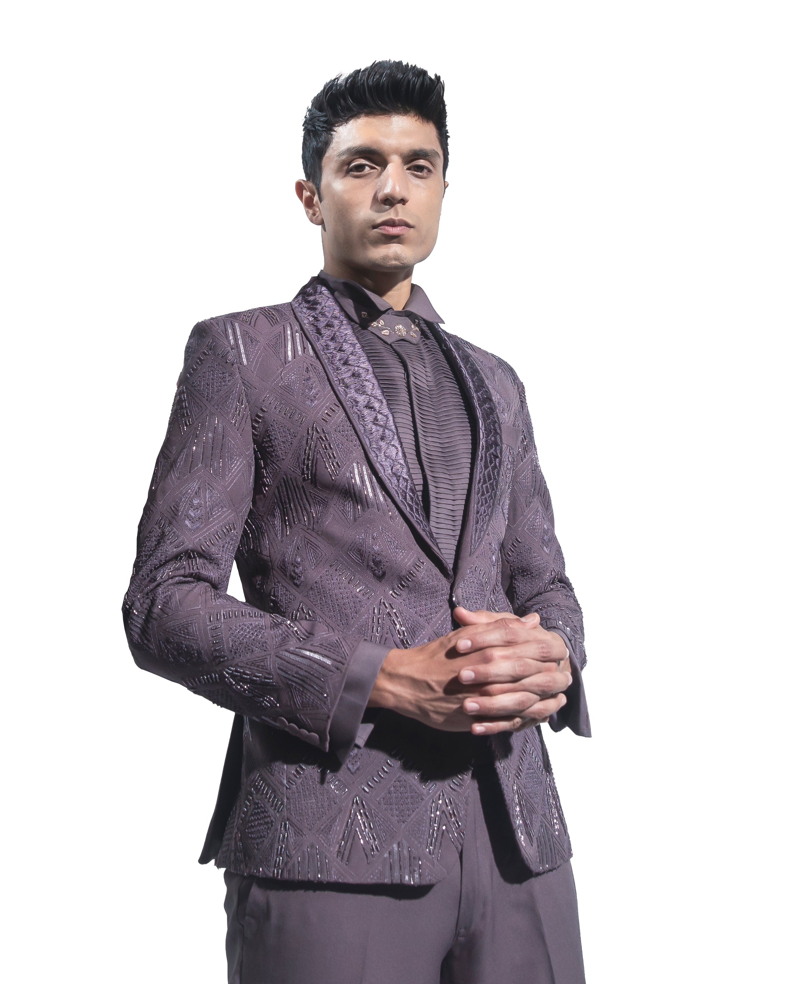 Mauve jaune tuxedo aakrit
