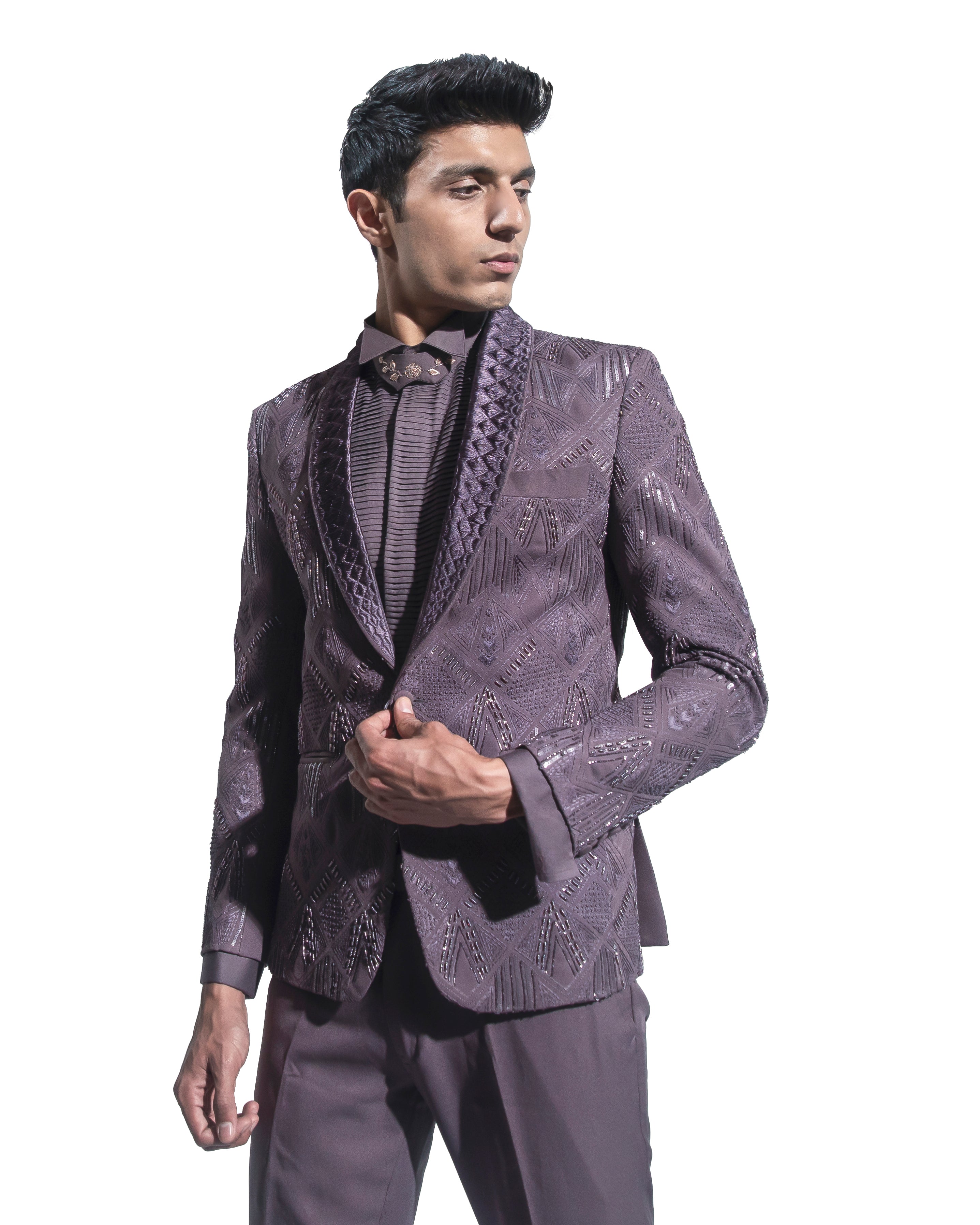 Mauve jaune tuxedo aakrit