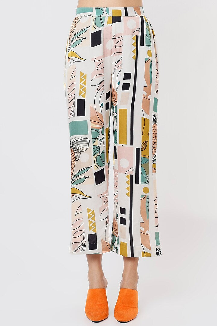 Overlay blazer shirt with belt & parellel pants