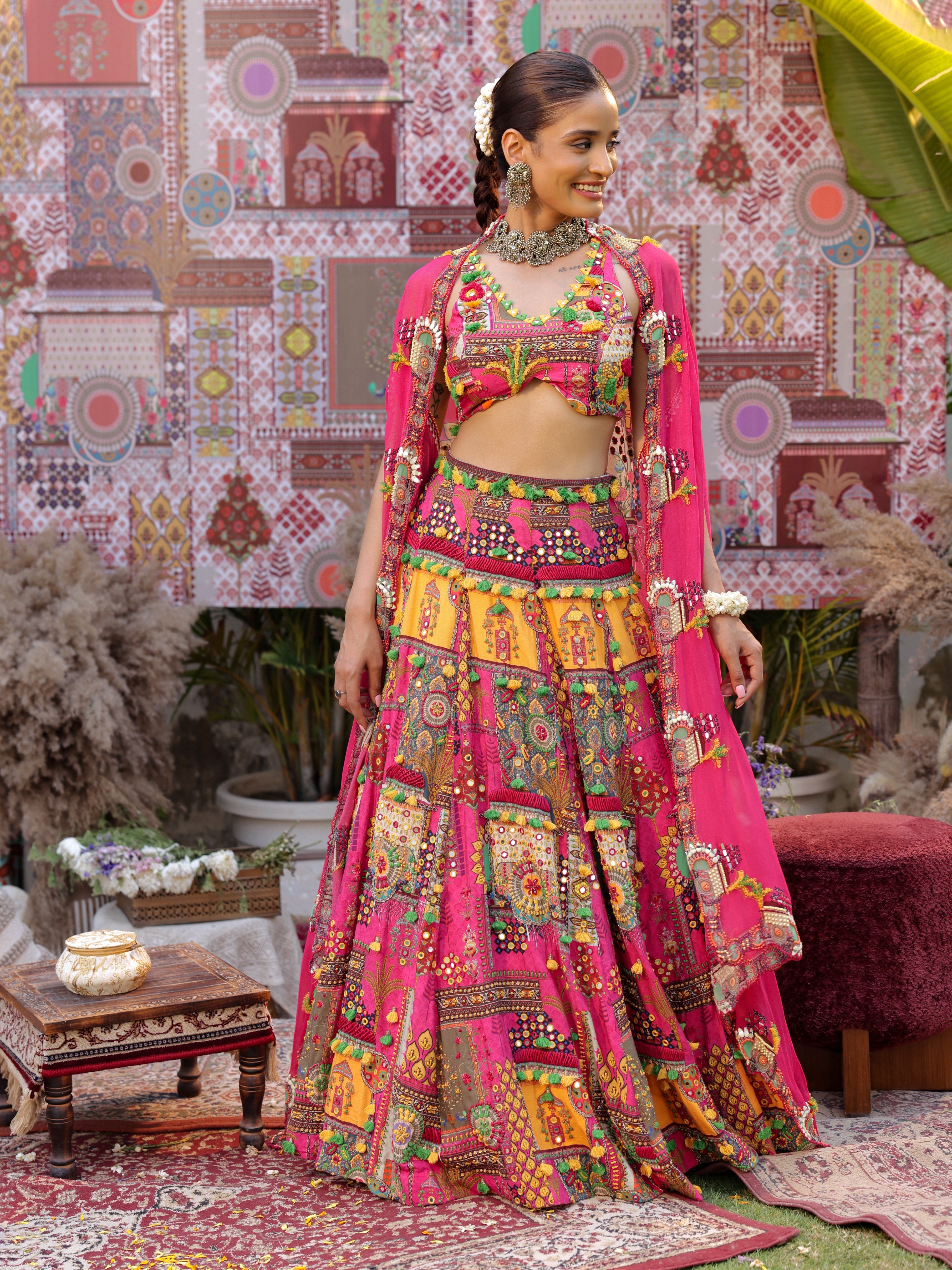 TAVASYAAH lehenga set with cape
