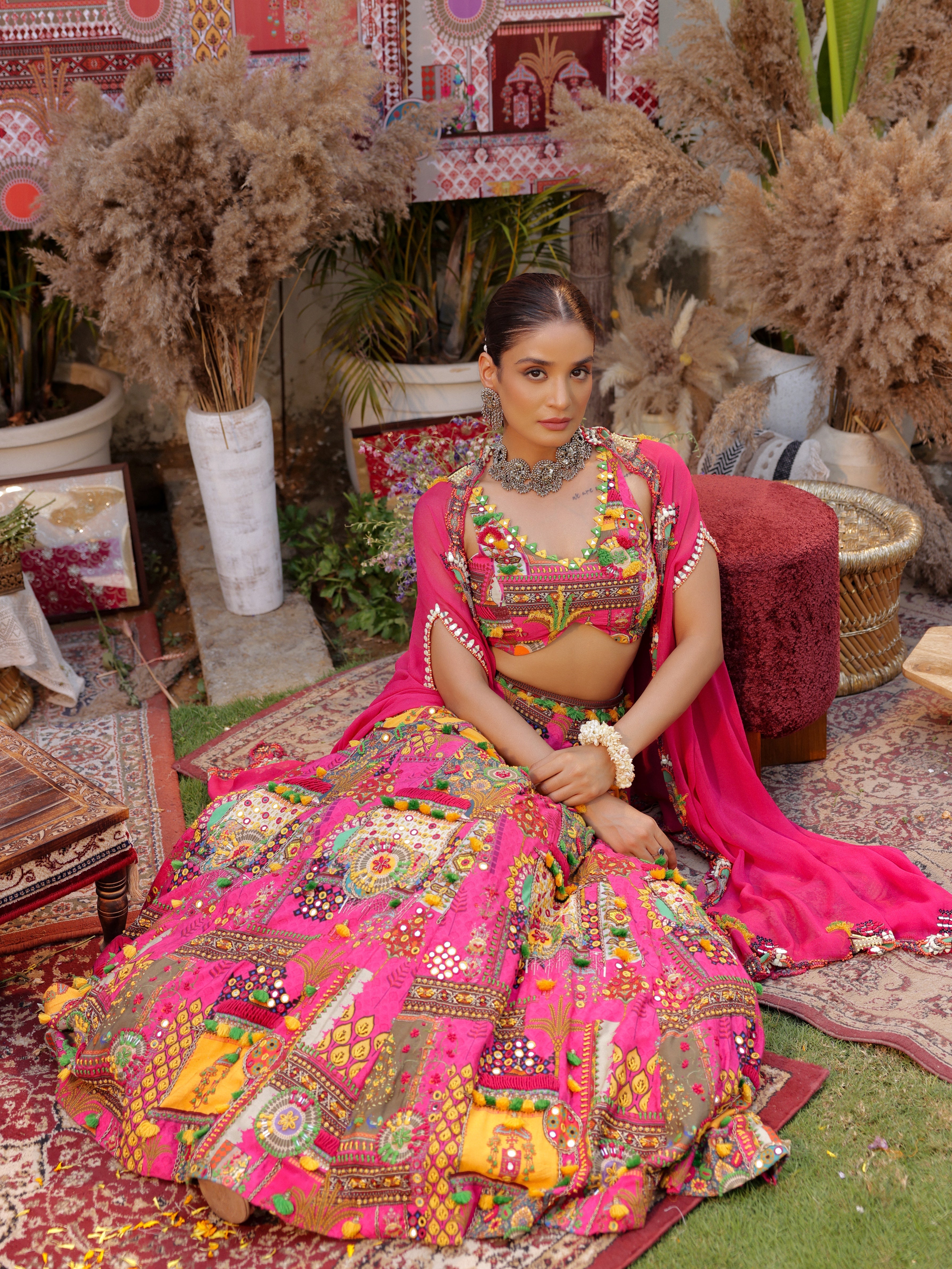 TAVASYAAH lehenga set with cape