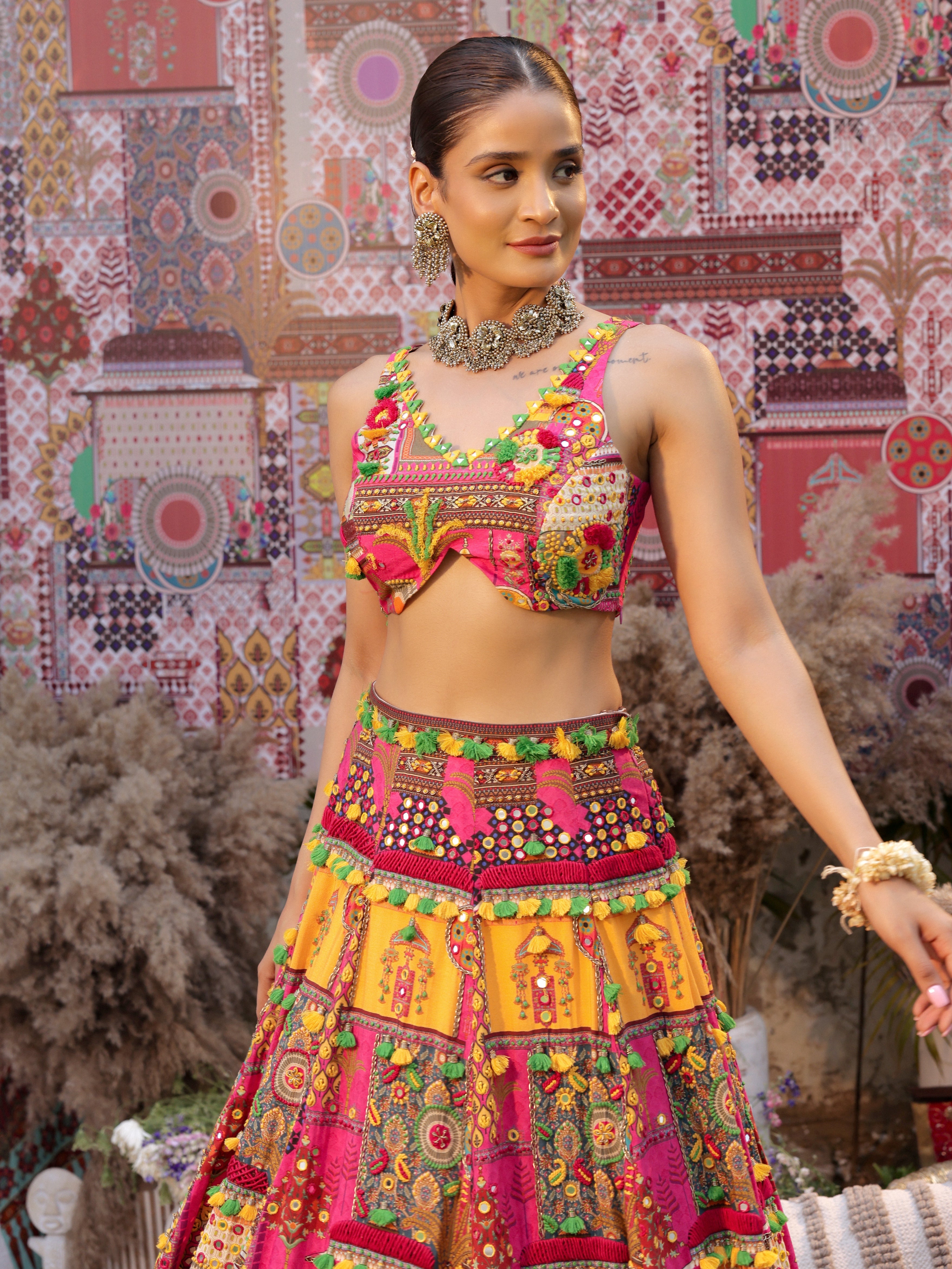 TAVASYAAH lehenga set with cape