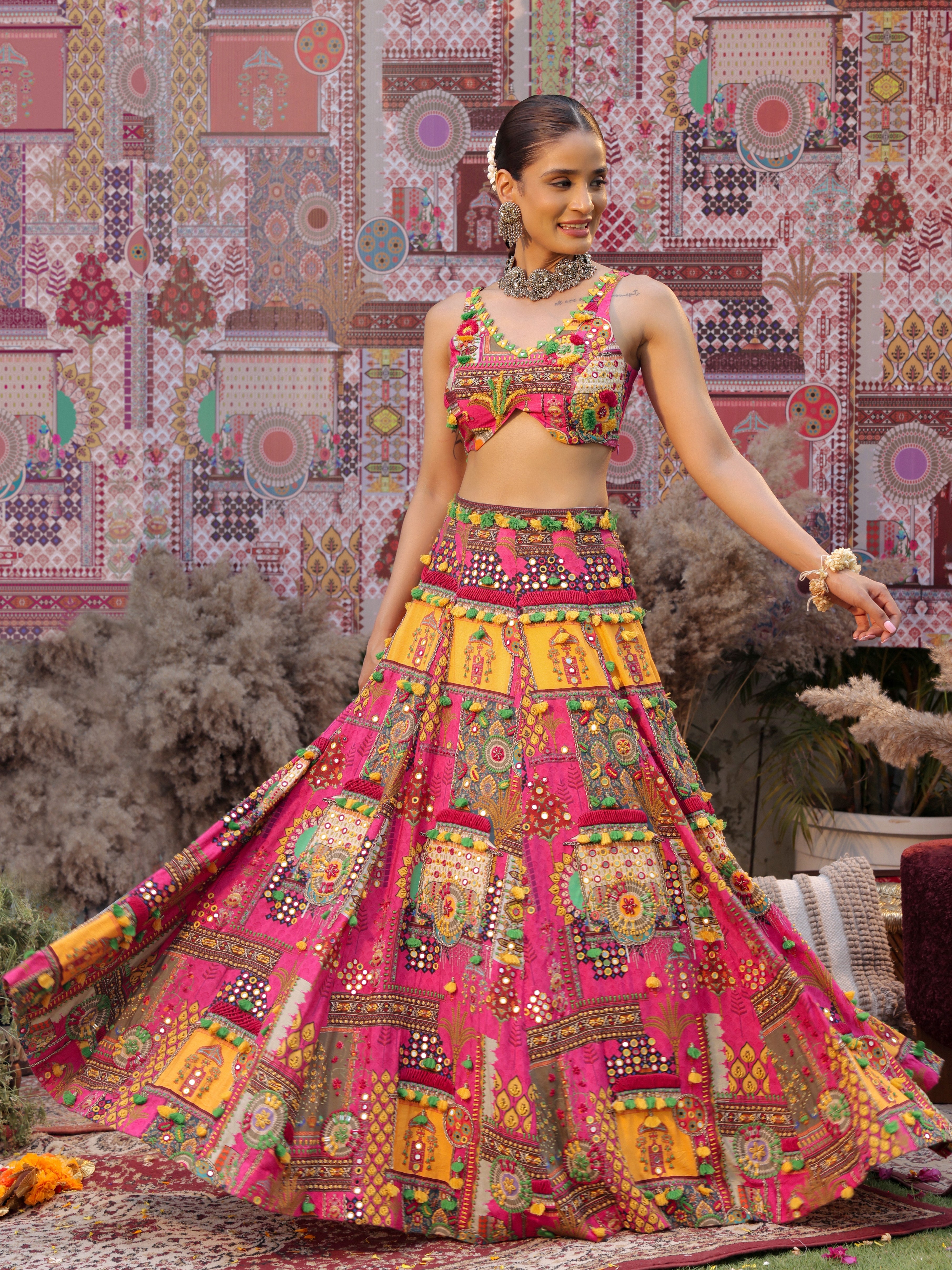 TAVASYAAH lehenga set with cape