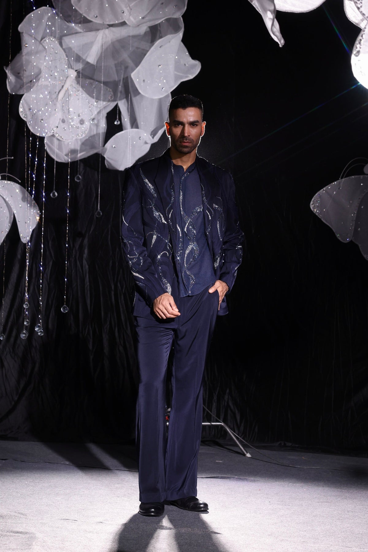 Midnight cobalt coat set