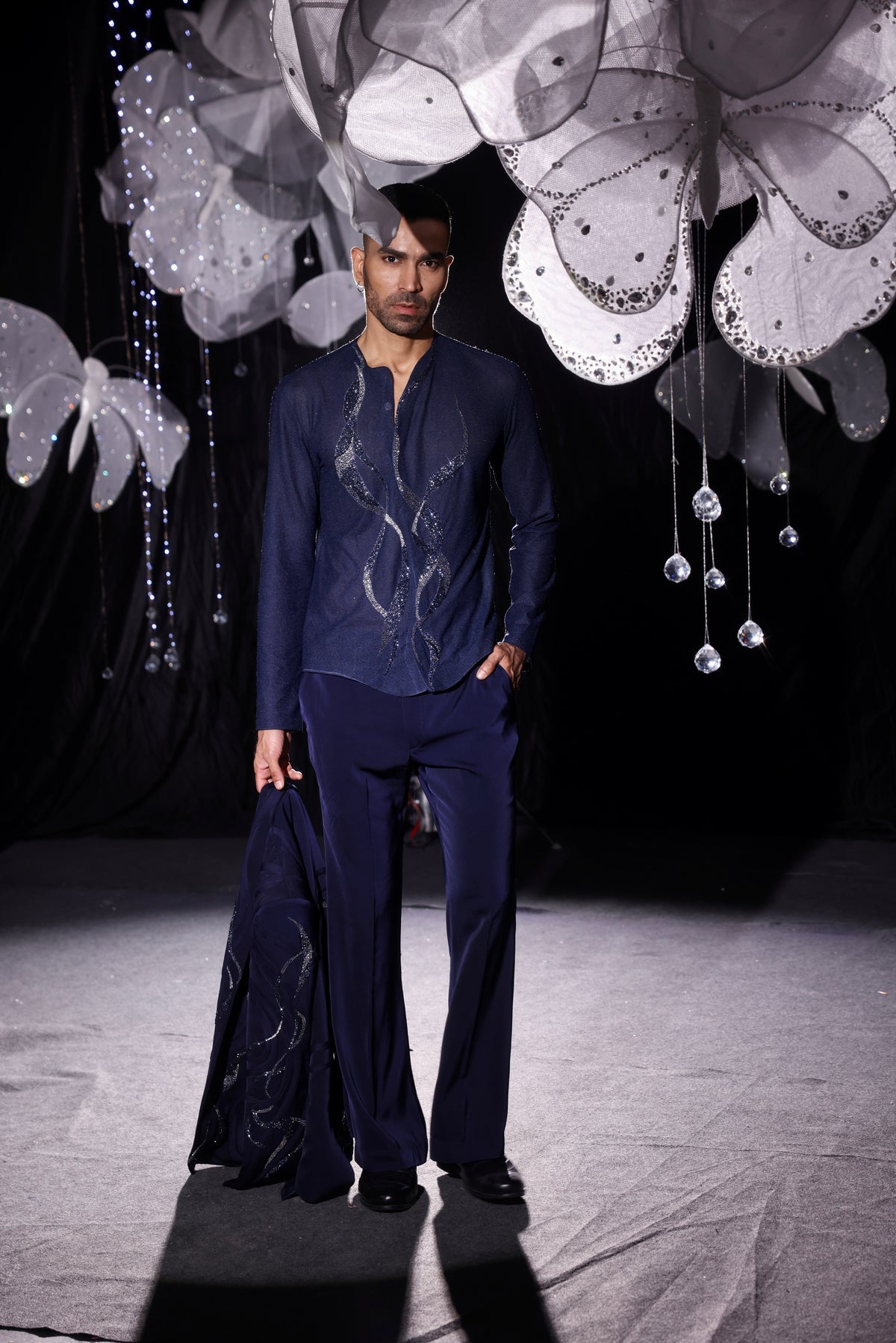 Midnight cobalt coat set