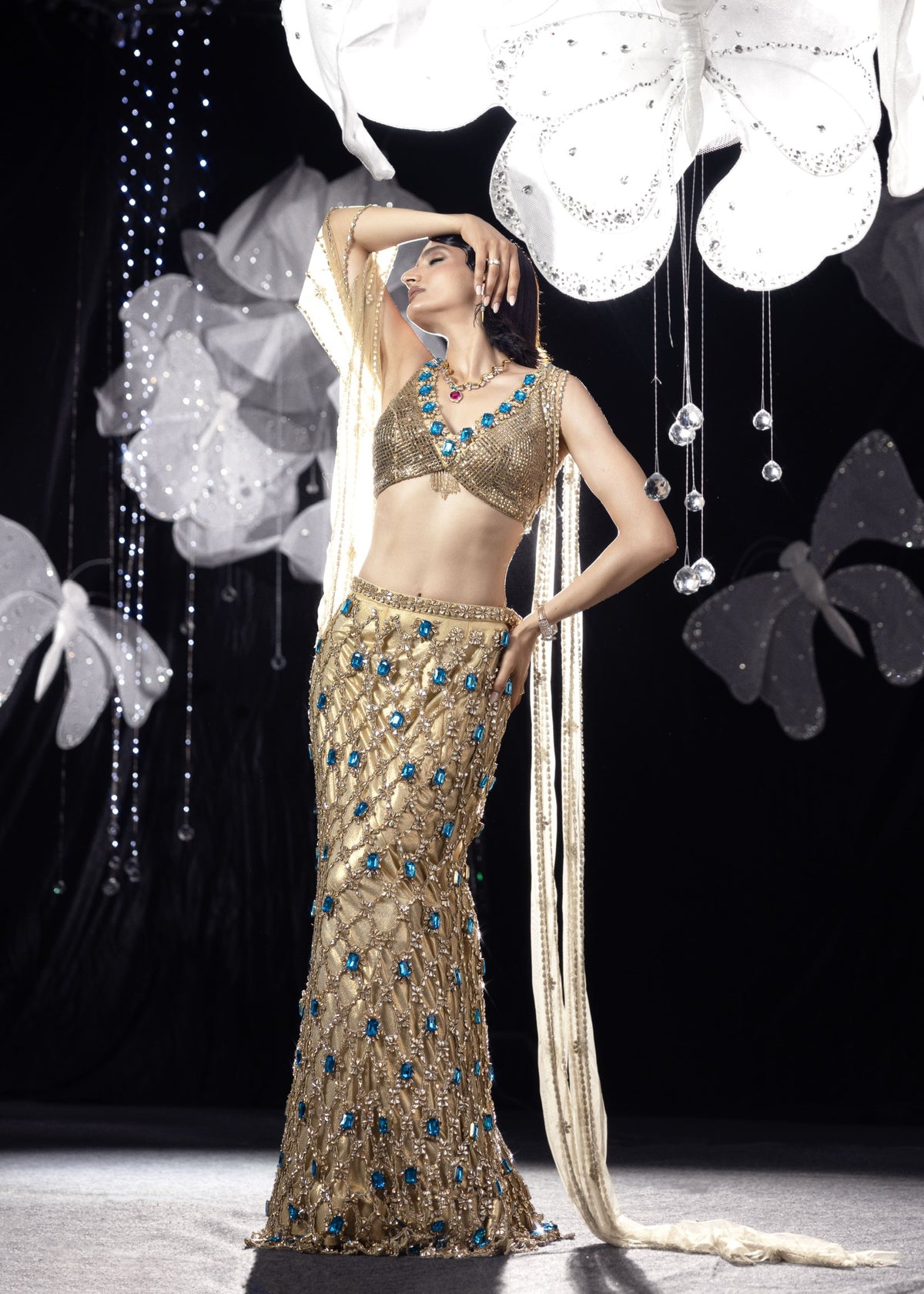 Gold alaya lehanga set