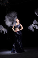 Midnight navy blue indo western set