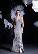 Midnight silver gown