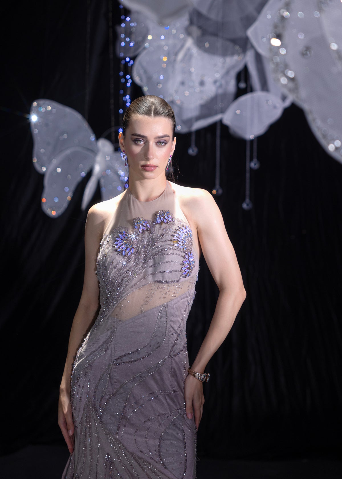 Midnight ash blue gown