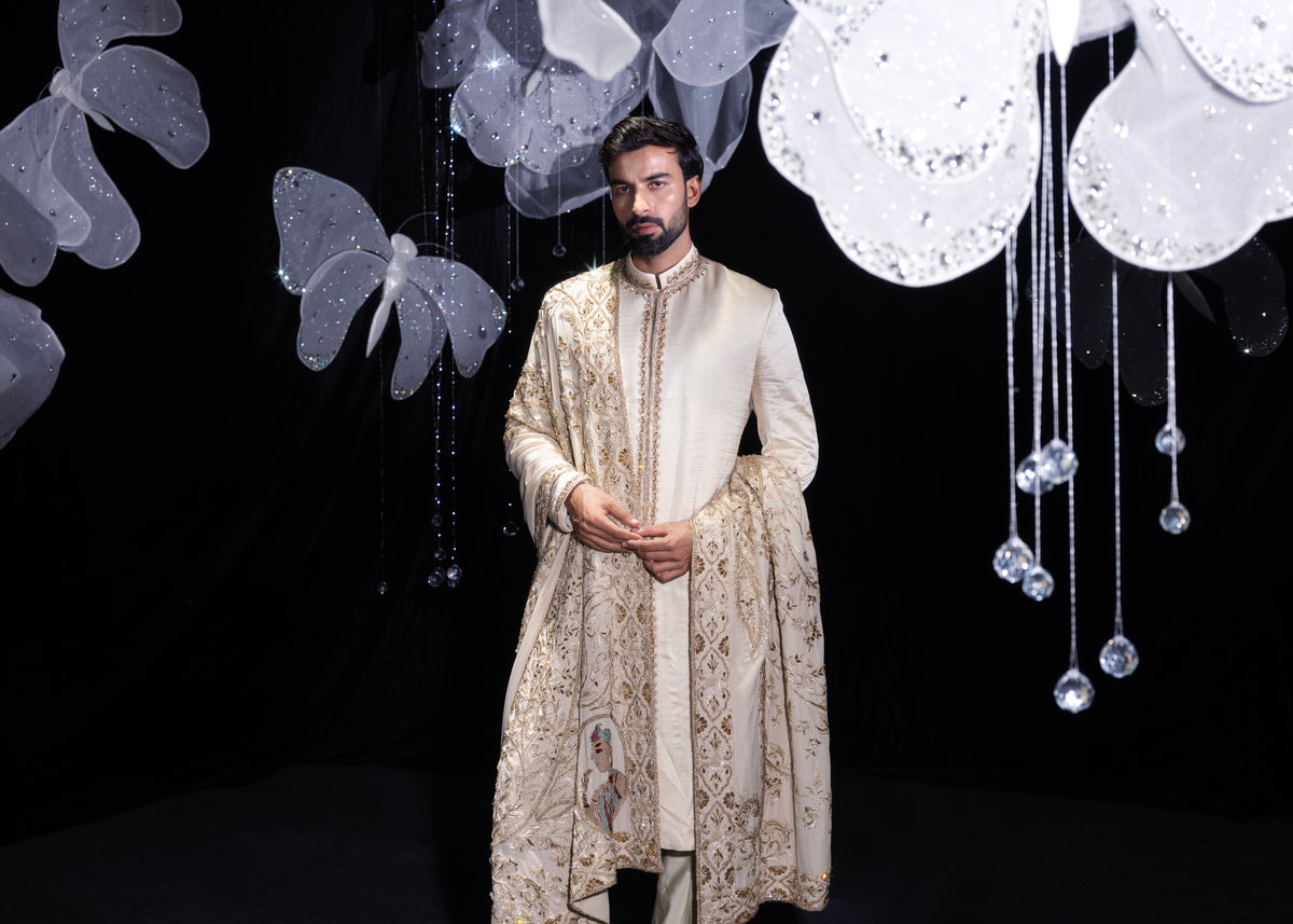 The gilded nawab sherwani set