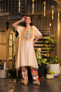 Festive light peach kaftan