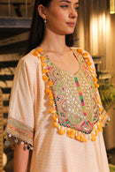 Festive light peach kaftan