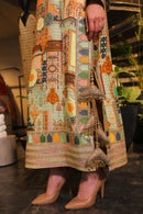 Long slit kurti , embellished with hand embroidery and tassels