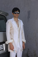 Off white hand painted overlay with shirt and pants