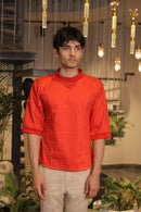 Red round neck T-shirt