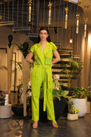 parrot green hand painted jumpsuit