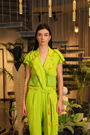parrot green hand painted jumpsuit