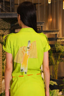 parrot green hand painted jumpsuit