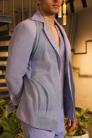 French lavender crochet blazer set