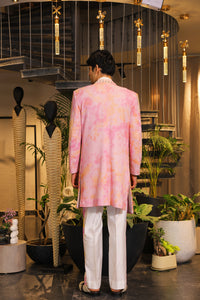 Pink tie-dye mirror work ind-western