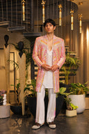Pink tie-dye mirror work ind-western