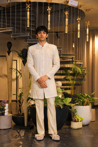 White crochet embroidered Ind-western