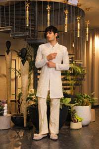 White crochet embroidered Ind-western