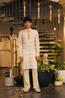 Tie-dye mirror work kurta with pants