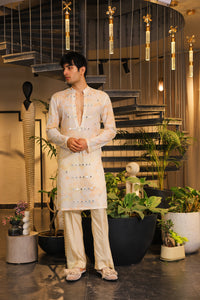 Tie-dye mirror work kurta with pants