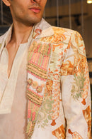 Swayam print embroidered blazer and kurta set