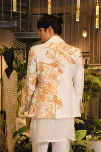 Swayam print embroidered blazer and kurta set