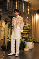 Swayam print embroidered blazer and kurta set