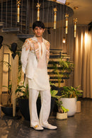 Swayam print embroidered blazer and kurta set