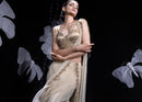 Metallic muse draped saree set