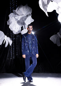 Midnight cobalt coat set