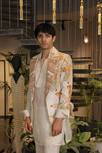 OVERLAY BLAZER KURTA carn