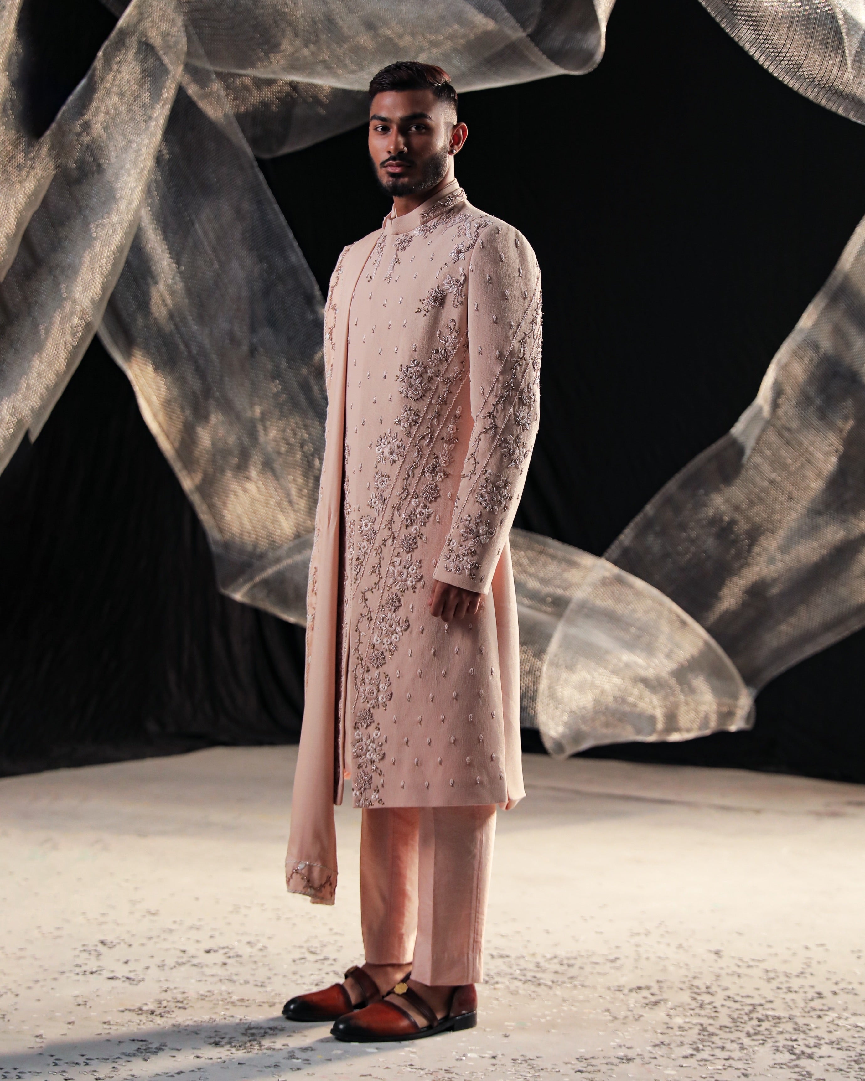 Cameo pink sherwani || Gravity ||