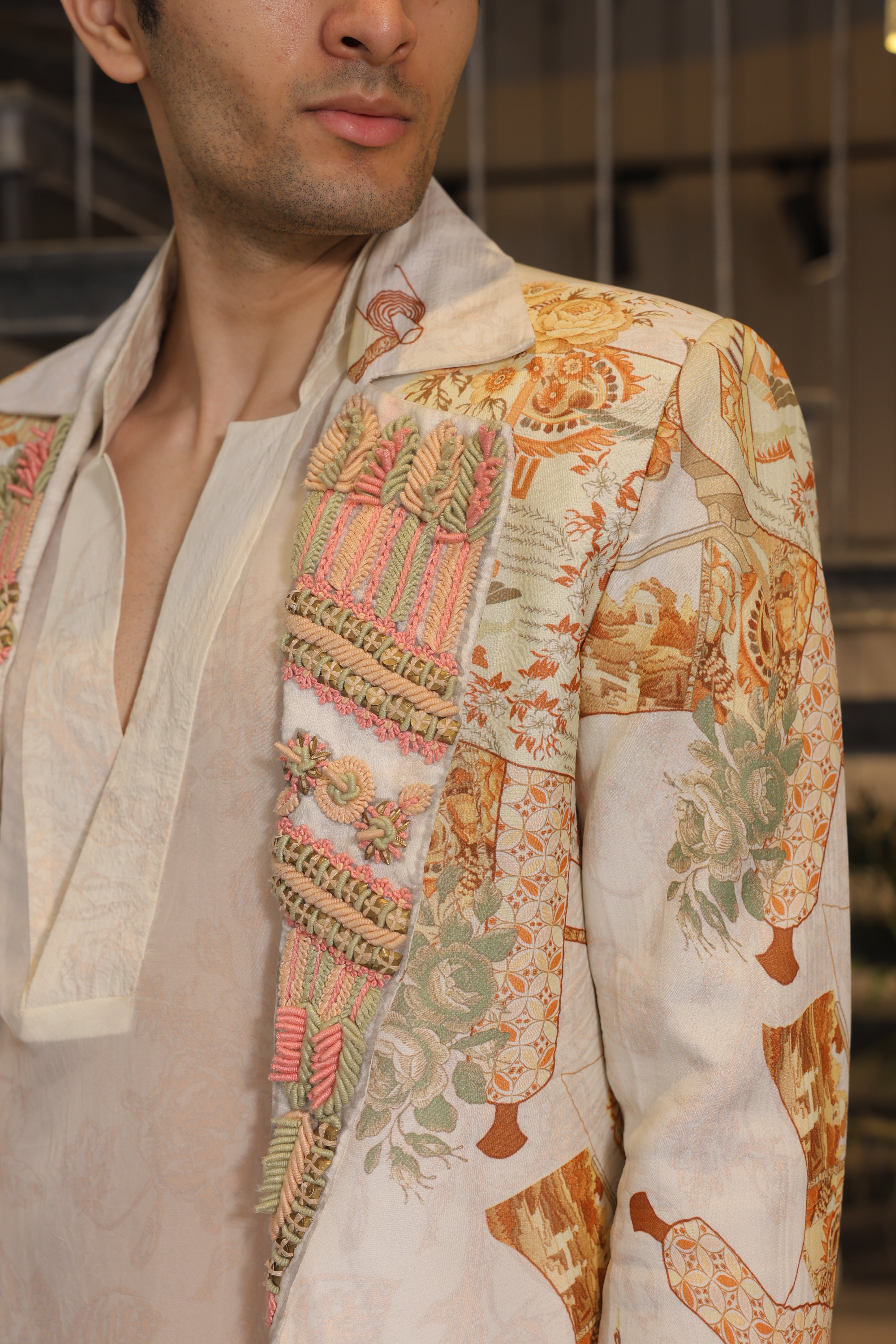 OVERLAY BLAZER KURTA carn