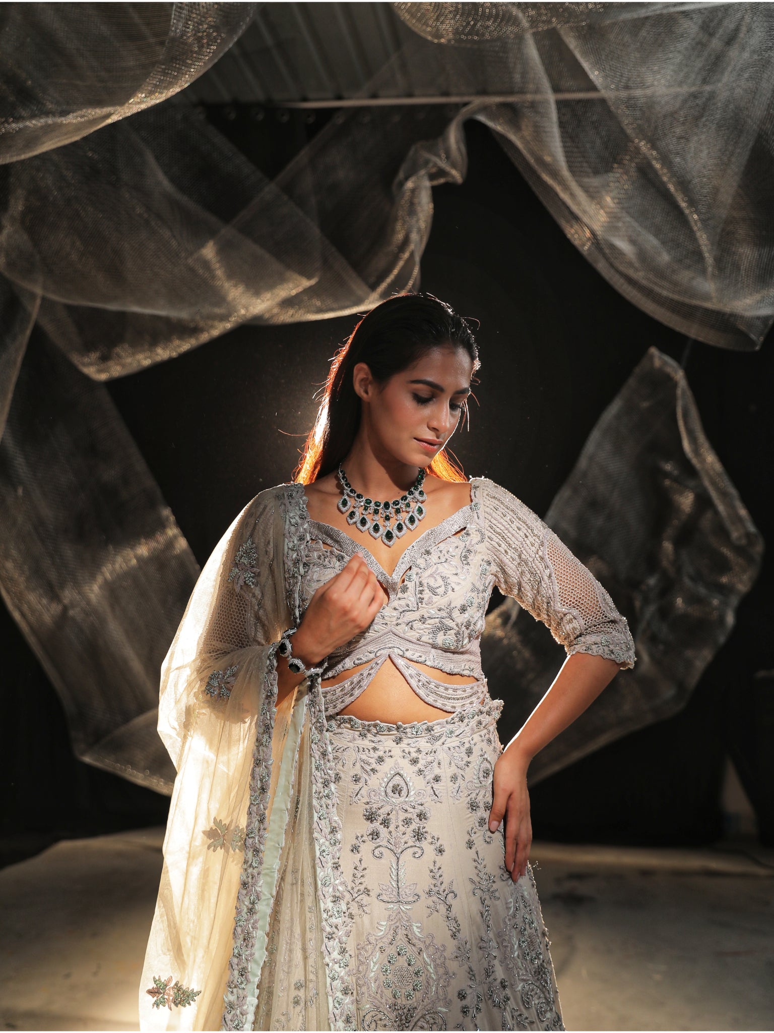 Dove grey lehenga || Gravity ||