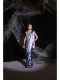 Midnight Ash drape saree ( Signatures )