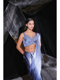 Midnight Ash drape saree with jacket ( Signatures )